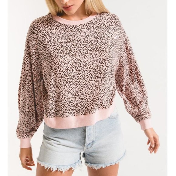 Z Supply Tops - NWT Z Supply The Mini Leopard Long Sleeve Pullover